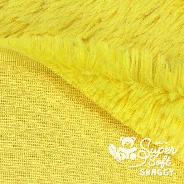 Kullaloo Zottelplüsch SHAGGY (Meterware / 20 mm Florlänge / SuperSoft / Stoff) 62383 - gelb: 1,0m