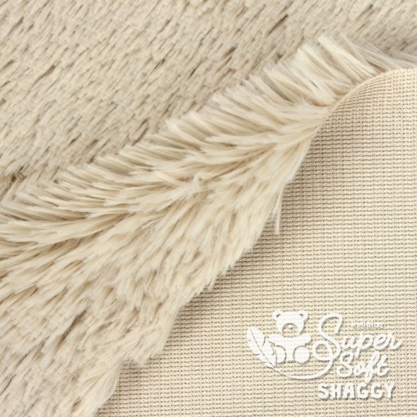 Kullaloo Zottelplüsch SHAGGY (Meterware / 20 mm Florlänge / SuperSoft / Stoff) 62389 - beige: 1,0m