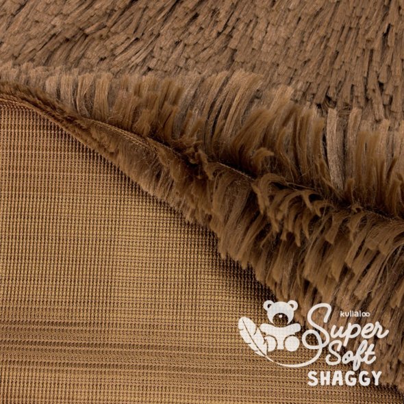 Kullaloo Zottelplüsch SHAGGY (Meterware / 30 mm Florlänge / SuperSoft / Stoff) 62385 - braun: 1,0m