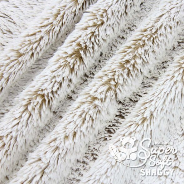 Kullaloo Zottelplüsch SHAGGY Dip Dye (Meterware / 15 mm Florlänge / SuperSoft / Stoff) 62371 - camel: 1,0m