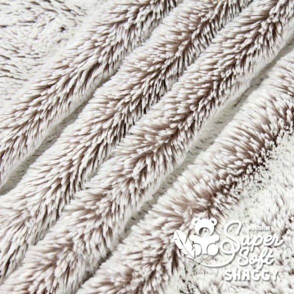 Kullaloo Zottelplüsch SHAGGY Dip Dye (Meterware / 15 mm Florlänge / SuperSoft / Stoff) 62372 - mokka: 1,0m