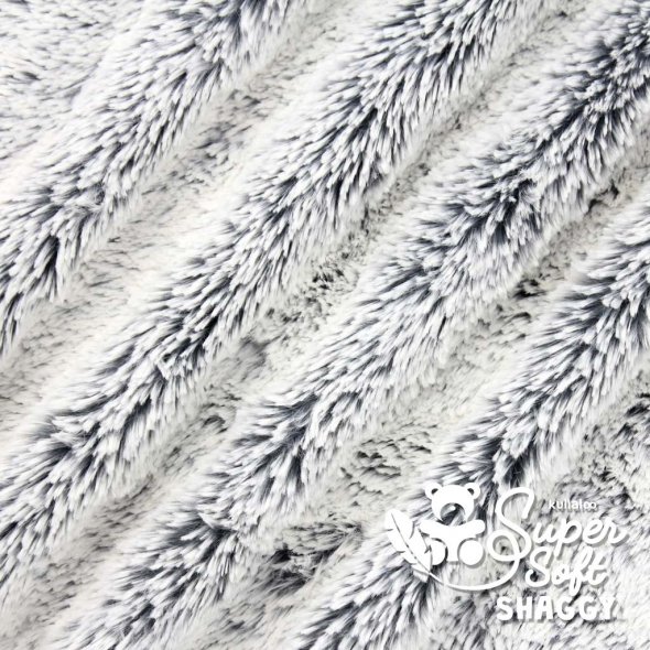 Kullaloo Zottelplüsch SHAGGY Dip Dye (Meterware / 15 mm Florlänge / SuperSoft / Stoff) 62374 - dunkelgrau/ash grey: 1,0m