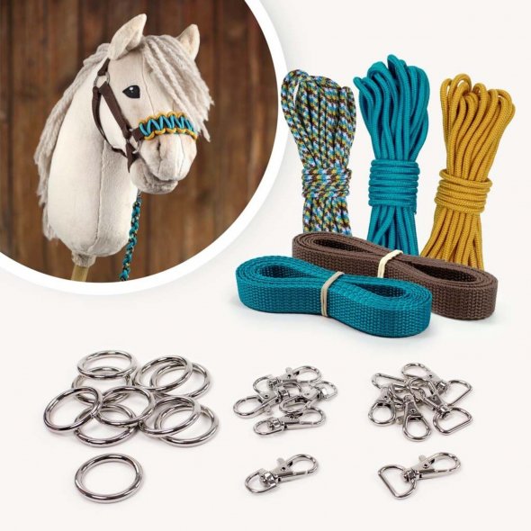 Kullaloo Hobby Horse Halfter Material-Set petrol/braun