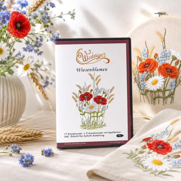 Windesign Stickmuster-USB Wiesenblumen