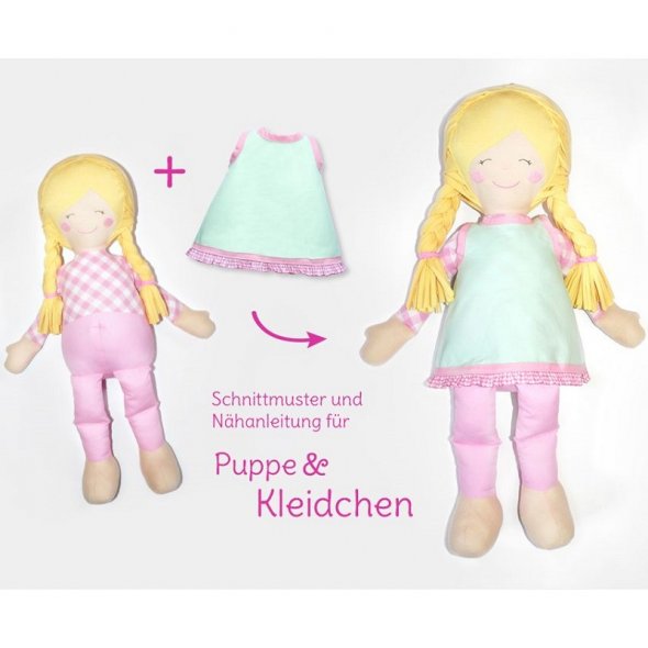 Kullaloo Stoffpuppe LULU + Kleid (Nähanleitung + Schnittmuster)
