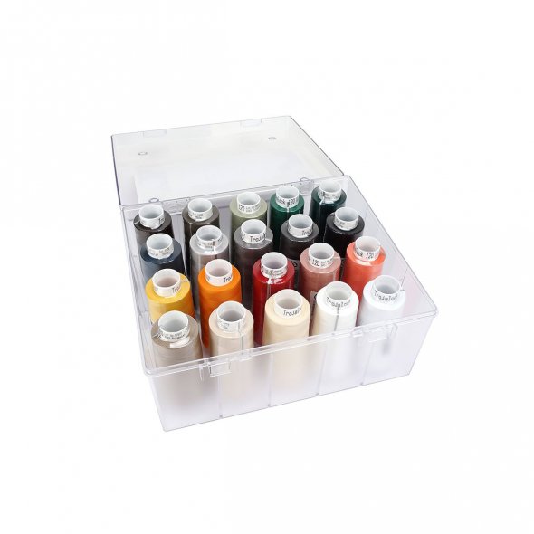 Nähwelt Flach Acryl-Garnbox ungefüllt (für 20 Overlockkonen)