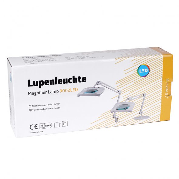 Semplix LED Lupen-Lampe 3D weiß (Linse 189 mm x 157 mm/Tischstandfuß)