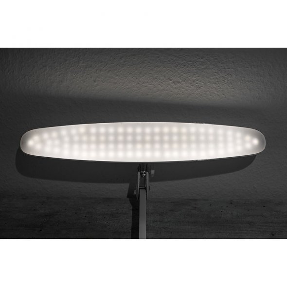Semplix LED Arbeitslampe Stehlampe weiß (182 LED/ dimmbar/ inkl. Standfuß m. Rollen/ Tischklemme)