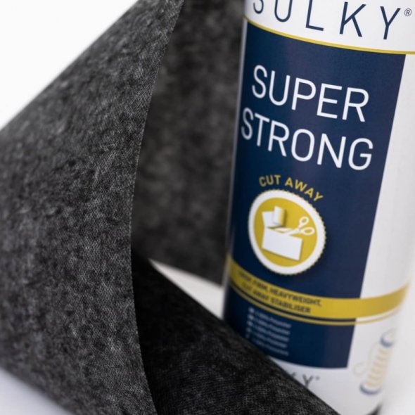 SULKY Super Strong (25 cm x 5 m/ schwarz/ Stickvlies zum Wegschneiden)