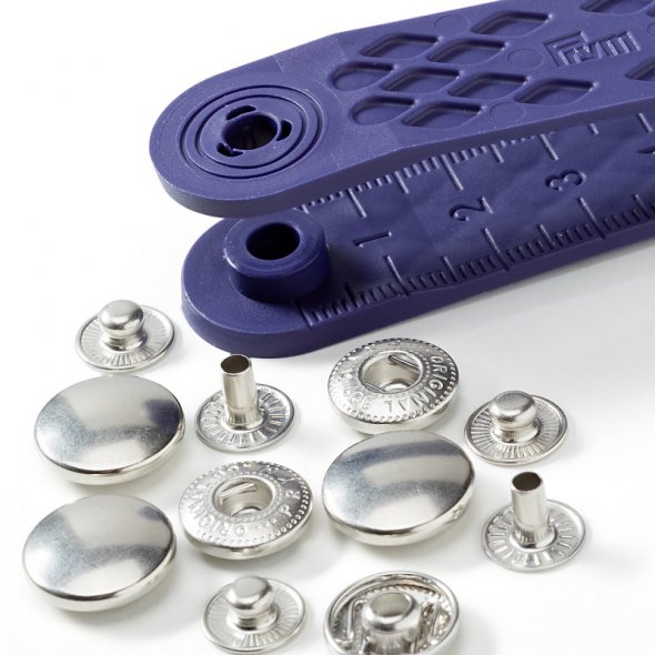Prym Druckknöpfe Anorak (15 mm/ silberfarbig/ 10 St./ inkl. Werkzeug)