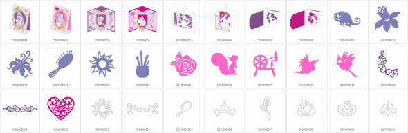 Brother Mustersammlung Disney Rapunzel und Aurora - 30 Designs