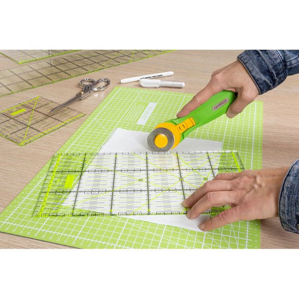 Semplix Patchwork-Quiltlineal (45 x 10 cm/ 2,5 mm dick/ gelb)
