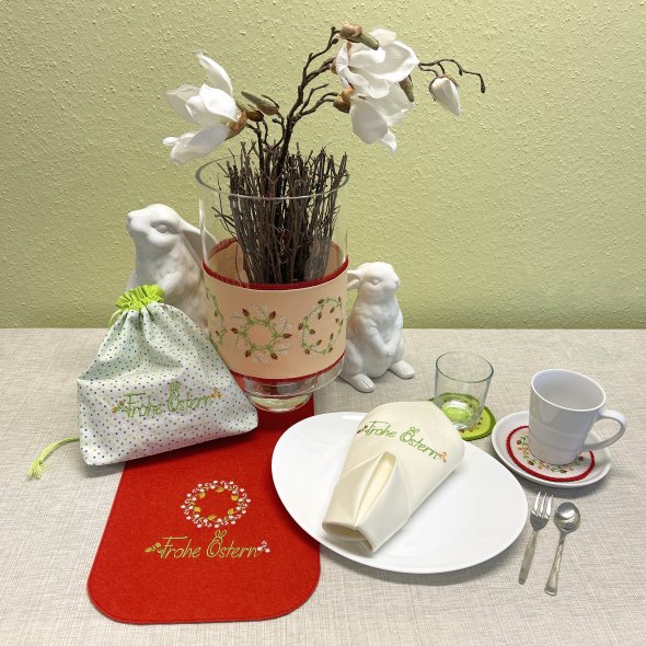 Windesign Stickmuster USB Oster-Blumen-Kranz (8 Stickmuster)