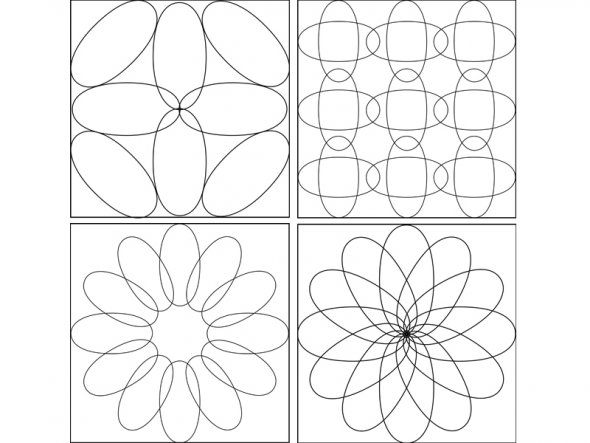 Quilt-Lineal "Ellipse groß" (Plexiglas 5 mm/Ellipse 4 x 2 inch/ca. 10,1 x 5,1 cm)