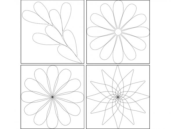Quilt-Lineal "Feder klein" (Plexiglas 5 mm/Feder 3 x 1 inch/ca. 7,6 x 2,5 cm)