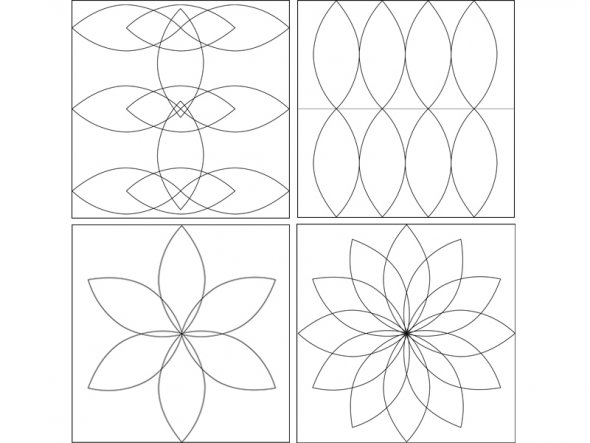 Quilt-Lineal Blatt groß (Plexiglas 5 mm/Blatt 4 x 2,15 inch/ca. 10,1 x 5,5 cm)