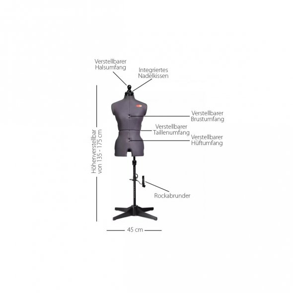 Prym Schneiderpuppe/ Schneiderbüste Prymadonna Multi S (Gr. 36-42)