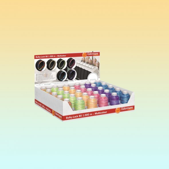 Gütermann Display Bulky-Lock No.80 Multicolour-1 (6 Farben/ 30 x 1000 m)