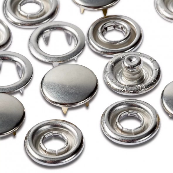 Prym Jersey Druckknöpfe mit Kappe Nachfüllset (10 mm/ silberfarbig/ 20 St.)