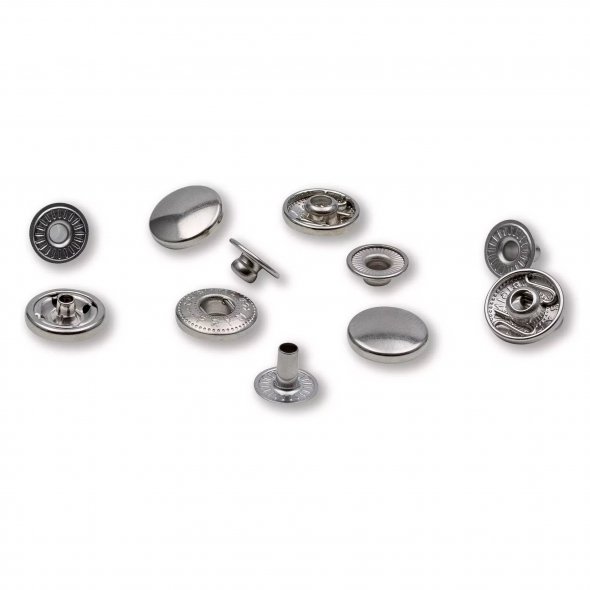 Prym Druckknöpfe Anorak Nachfüllset (12 mm/ silberfarbig/ 10 St.)