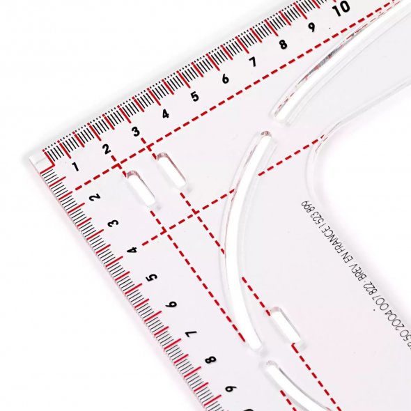 Prym Schneiderlineal Schneiderwinkel (60 x 24 cm/ Kunststoff/ transparent)