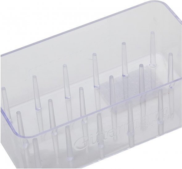 Gütermann Nähgarn-Box Acryl ungefüllt (für 18 Spulen/ 200 m/ 13,6 x 6,2 x 6,8 cm)