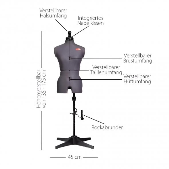 Prym Schneiderpuppe/ Schneiderbüste Prymadonna Multi M (Gr. 42-48)
