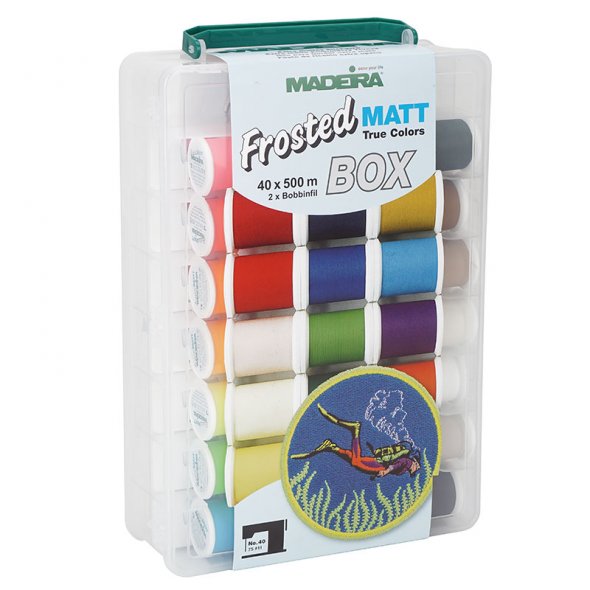 Madeira Frosted MATT No.40 Stickbox (40 Farben/ 500 m)