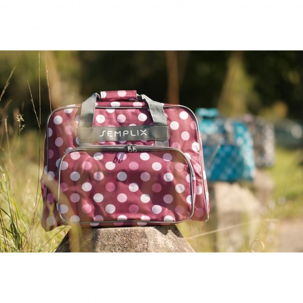 Semplix Nähmaschinentasche Polka Dots (stein/grau)