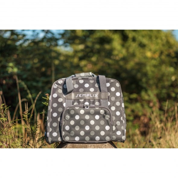 Semplix Overlocktasche-Coverlocktasche Polka Dots (beere/rosa)
