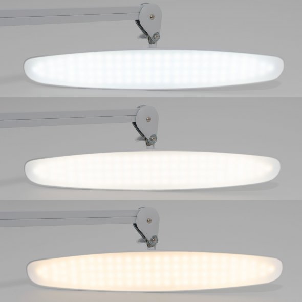 Semplix LED Arbeitslampe Tischlampe weiß (182 LED/ 3 Farben/ dimmbar/ Tischklemme)