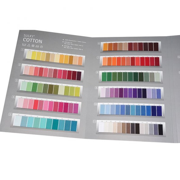 Sulky COTTON Farbkarte - mit echtem Garn gewickelt