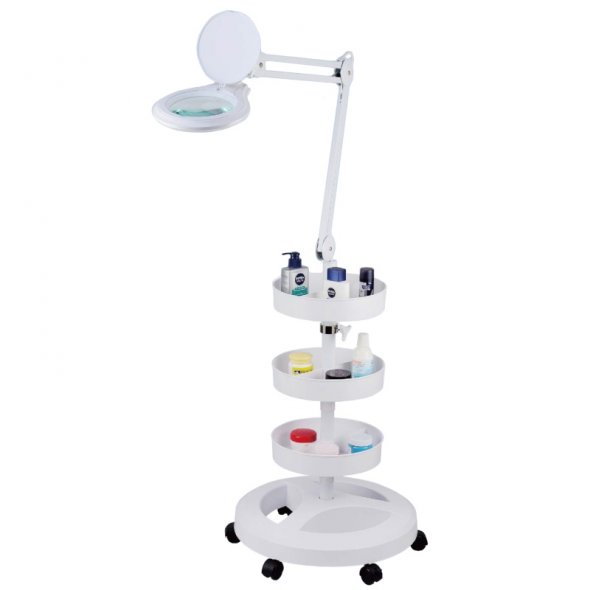 Semplix Ablage (Tablett) (zum Anschrauben für Lampenfuß-Standfuß mit 6 Rollen rund - FS3)
