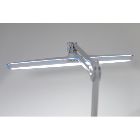 Semplix LED Arbeitslampe Tischlampe weiß (117PCS LEDs/ dimmbar/ Tischstandfuß/ Tischklemme)