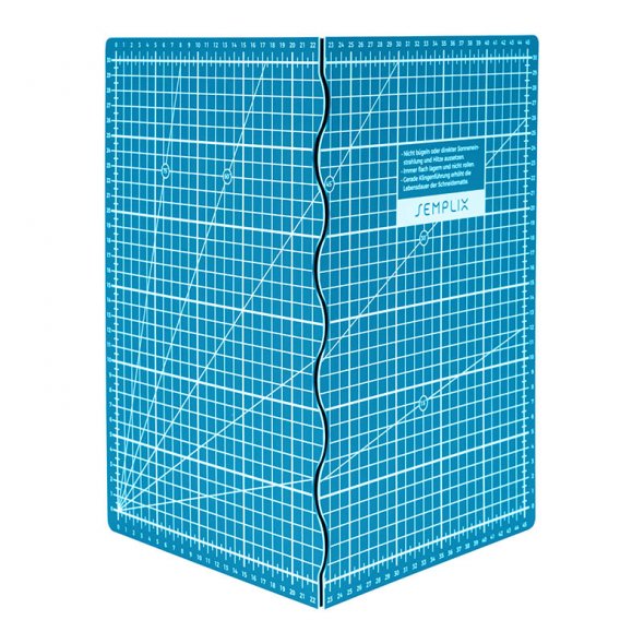 Semplix Faltbare Schneidematte petrol (45 x 30 cm/ Unterseite rutschhemmend) A3