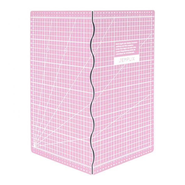 Semplix Faltbare Schneidematte rosa (45 x 30 cm/ Unterseite rutschhemmend) A3
