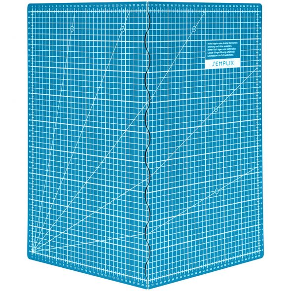 Semplix Faltbare Schneidematte petrol (60 x 45 cm/ Unterseite rutschhemmend) A2