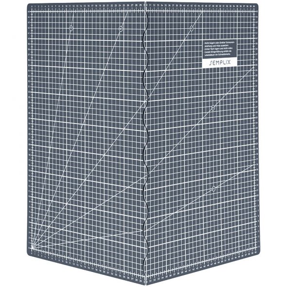 Semplix Faltbare Schneidematte grau (60 x 45 cm/ Unterseite rutschhemmend) A2