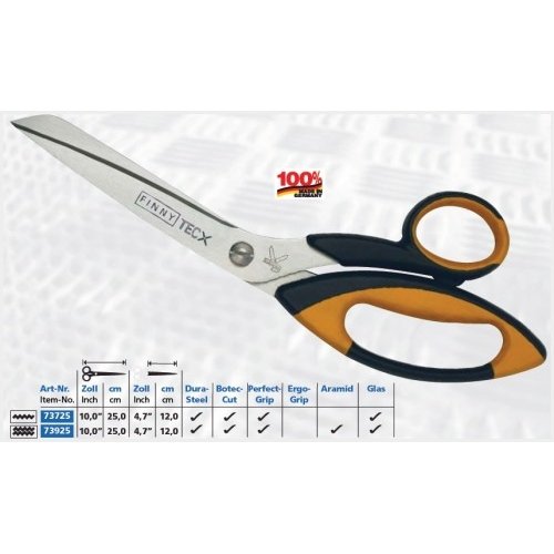 Kretzer Finny Aramid Industrie Schere TecX2 2-seitig gezahnt (25 cm/ 10.0")