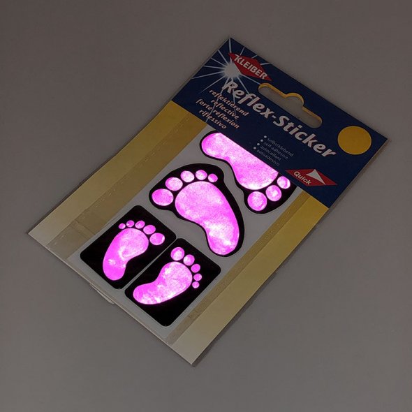 Kleiber Reflex-Sticker Füße (selbstklebend/ 3 Farben / je 4 Sticker)