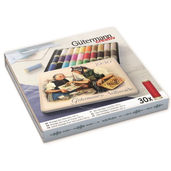 Gütermann Nostalgie-Box Allesnäher (30 Farben/ 100 m)