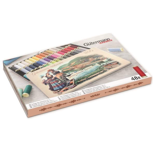 Gütermann Nostalgie-Box Allesnäher (48 Farben/ 100 m)