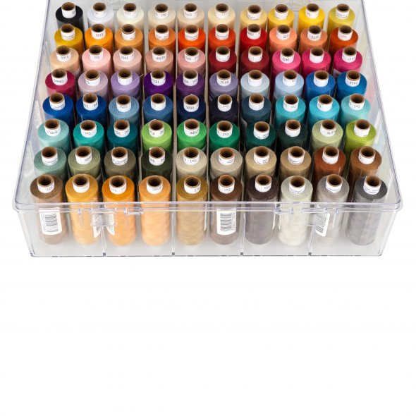 Nähwelt Flach Troja Acryl-Garnbox (gefüllt mit 80 Farben/500 m)