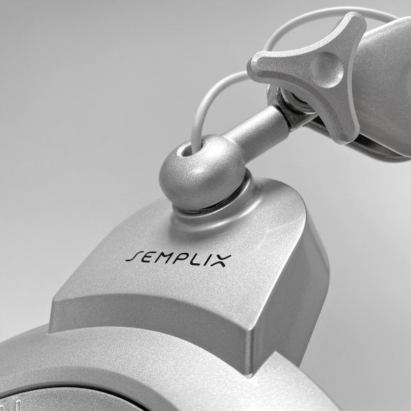 Semplix LED Lupen-Tischlampe silber (60 PCS LED/ 3D Linse/ dimmbar/ Tischklemme)