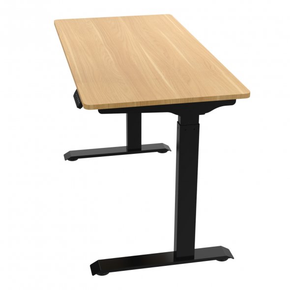 Semplix Hobby- und Arbeitstisch, Nähtisch elektrisch höhenverstellbar (schwarz/ Eiche-Design)