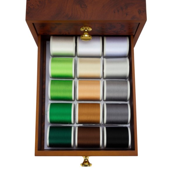 Madeira Sensa Green No.40 Garntruhe klein (30 Farben/ 1000 m/ Wurzelholz-Optik)