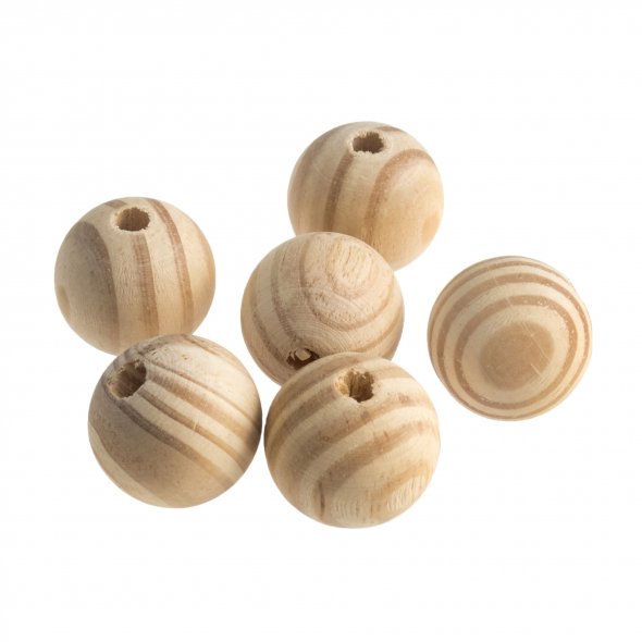 Holzperlen Rund (versch. Größen/  Ø 25 mm/ Ø 30 mm)