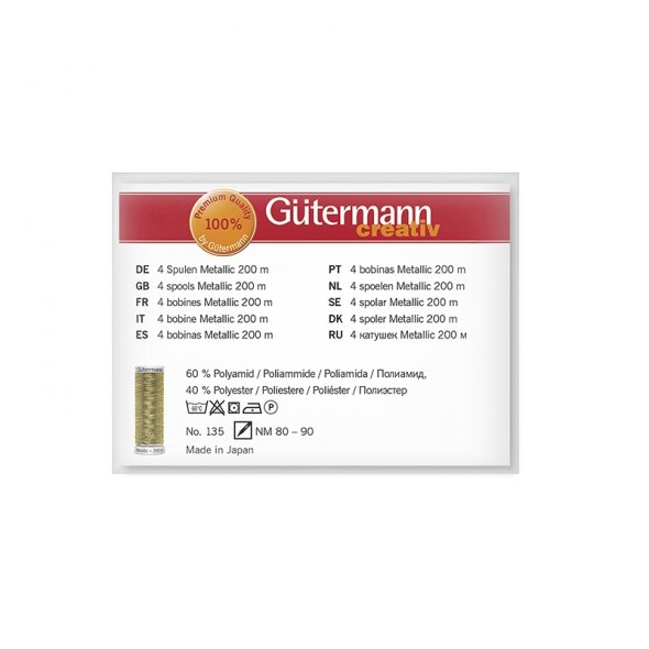 Gütermann Maschinenstickfaden-Set Metallic Col.1 (4 Farben/ 200 m)