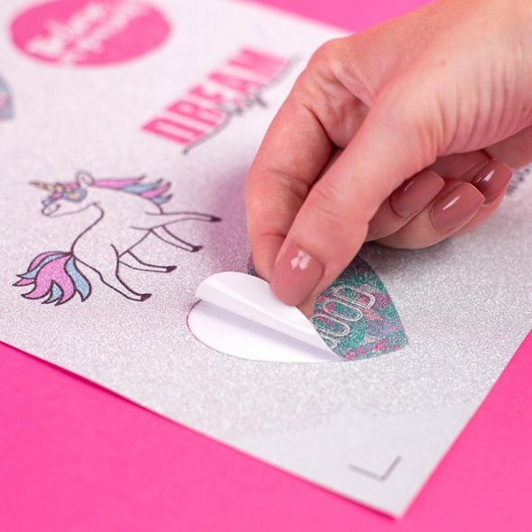 Silhouette Glitter Sticker Bögen silber (215 x 280 mm/ 8 Bögen)