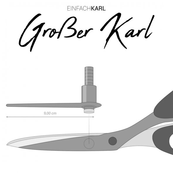 Großer Karl - Zuschneidehilfe silber (Aluminium glasperlengestrahlt)